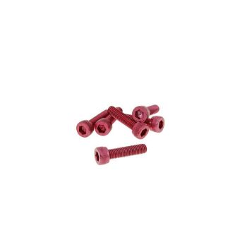 Poldid 6tk kuuskantpea alumiinium punane - M5x20