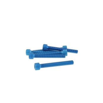 Poldid 6tk kuuskantpeaga alumiinium sinine - M6x45
