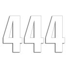 NUMBER #4 13X7CM WH