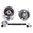 front wheel hub complete w/ brake anchor plate and axle for Puch w/ spoke wheel