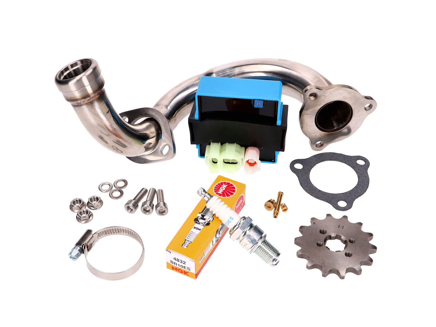 101 Octane piiramiskomplekt CDI reguleeritav/roostevabast terasest kollektor Derbi Senda, Aprilia RX, SX, Gilera RCR, SMT 2018- (Euro4)