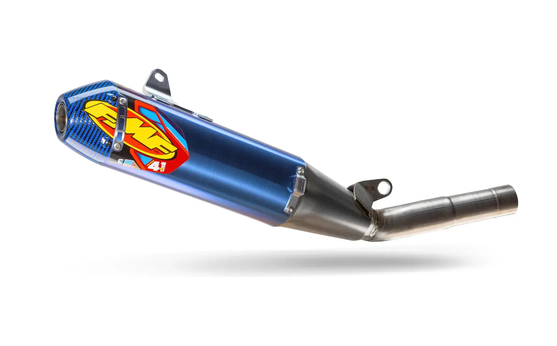 FACTORY 4.1 RCT TITANIUM SLIP-ON MUFFLER W/ CARBON BLUE END CAP