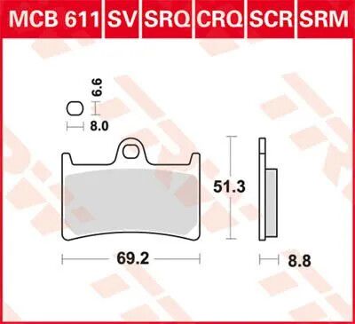 BRAKE PAD TRW MCB611SV
