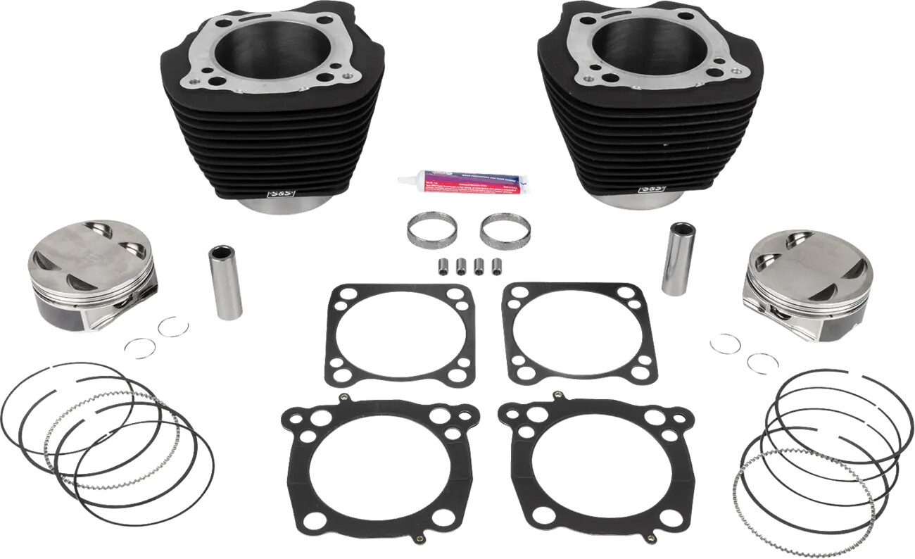 136"" Cylinder Kit - 4.625"" Stroke - Wrinkle Black w/o Highlighted Fins - M8
