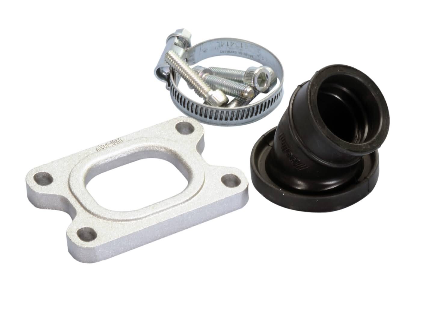 sisselaskekollektor Polini 360 23/28,5 mm Minarelli AM6, Derbi D50B0, EBE, EBS jaoks koos 23-24 mm CP karburaatoriga