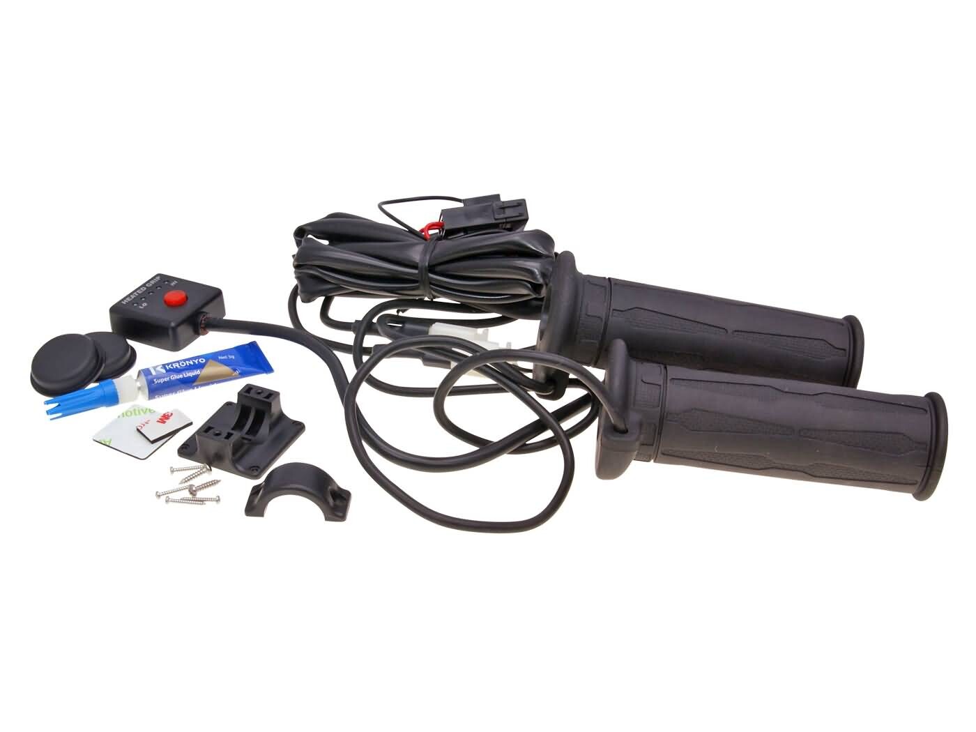 Koso soojendusega gripid must 130 mm rollerile, mopeedile